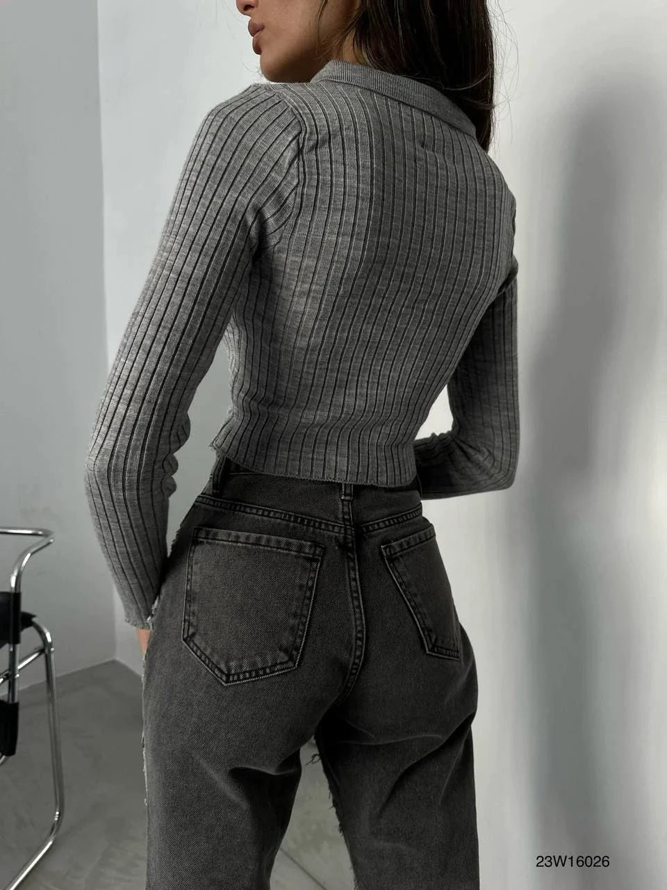 Zippered knitwear cardigan